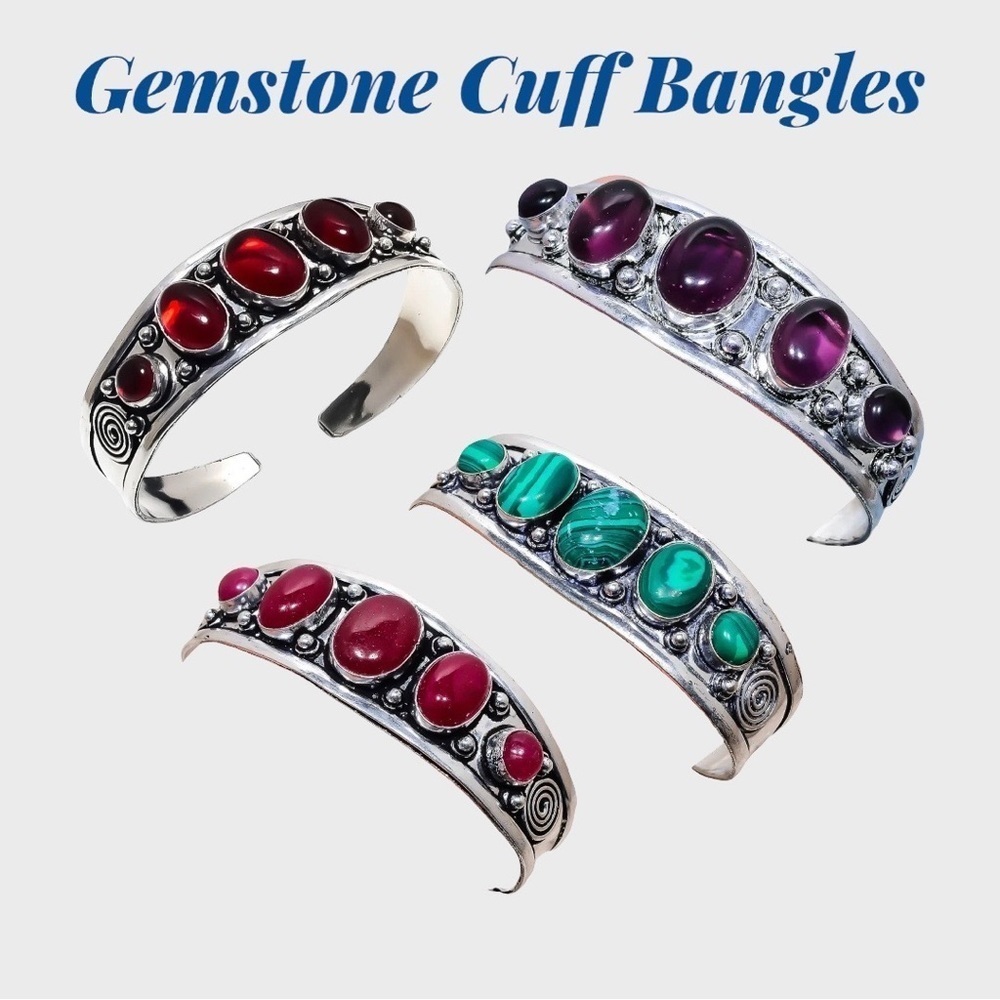 Gemstone Cuff Bangle